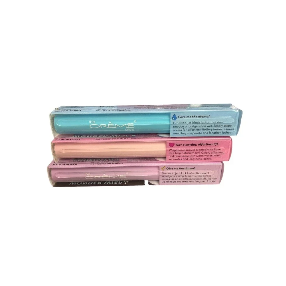 3 The Crème Shop Mascara Set Wonder Wisp Waterproof & Lovely Lift Black NIB